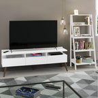 Centro de Entretenimiento para TV Londres + Mueble Estante Librero Blanco