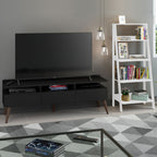 Centro de Entretenimiento para TV Londres + Mueble Estante Librero NegroBlanco