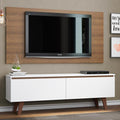 Centro de Entretenimiento para TV Le Mans Mesa y Panel Hasta 55 Pulgadas Blanco/Marrón