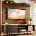 Centro de Entretenimiento para TV Dubai 160 cm Mesa y Panel Hasta 65 Pulgadas Marrón/Negro/Marrón Madesa