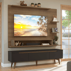 Centro de Entretenimiento para TV Reims Mesa y Panel Hasta 60 Pulgadas Marrón/Negro