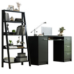 Escritorio de Oficina 136 cm Alaska + Mueble Estante Librero Negro Madesa