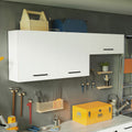 Kit 2 200 cm Gabinetes Superior de Almacenamiento para Garaje Multiuso Blanco Madesa