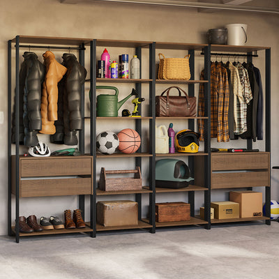 Armario Estante Organizador Multiuso 258 cm Marrón/Negro Madesa