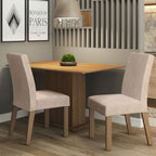 Juego de Comedor Manu Tablero Rectangular de Madera con 2 Sillas Marrón/Imperial Madesa
