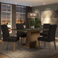 Juego de Comedor Flavia con 4 Sillas Oxford Marrón/Negro/Oxford