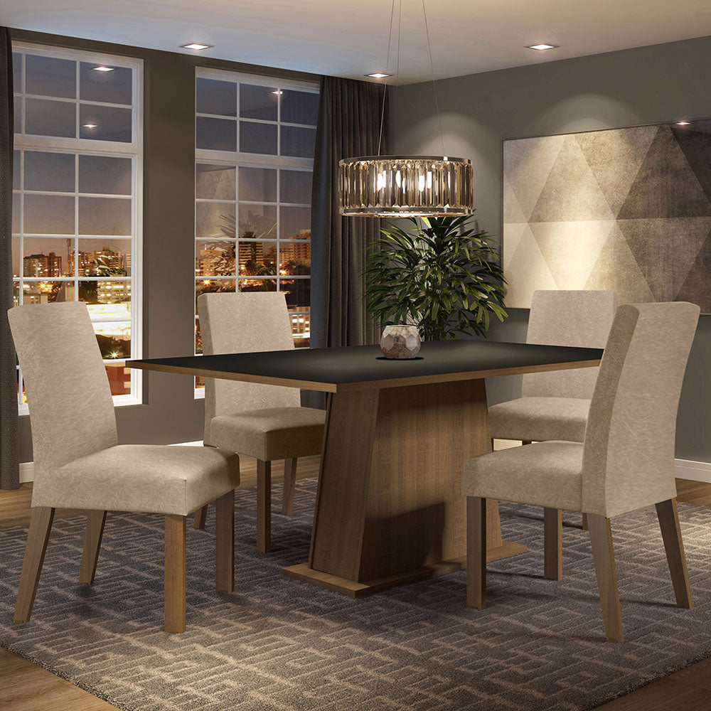 Juego de Comedor Flavia con 4 Sillas