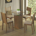 Juego de Comedor Débora con 4 Sillas - Encimera Redonda de Cristal
