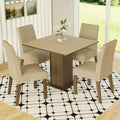 Juego de Comedor Deise con 4 Sillas Marrón/Crema/Imperial