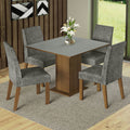 Juego de Comedor Karina con 4 Sillas Marrón/Gris/Plateado