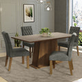 Juego de Comedor Ashley con 4 Sillas Marrón/Crema/Plateado