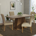Juego de Comedor Ashley con 4 Sillas Marrón/Crema/Imperial