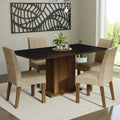 Juego de Comedor Keila con 4 Sillas Marrón/Negro/Imperial