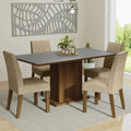 Juego de Comedor Keila con 4 Sillas Marrón/Gris/Imperial