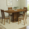 Juego de Comedor Elisa con 4 Sillas Marrón/Crema/Beige