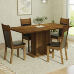 Juego de Comedor Elisa con 4 Sillas Marrón/Negro