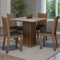 Juego de Comedor Samara con 4 Sillas Marrón/Crema/Negro