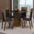 Juego de Comedor Claire con 4 Sillas Marrón/Negro/Sintético Negro
