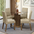 Juego de Comedor Ivy con 4 Sillas Encimera Cuadrada de Cristal Marrón/Imperial