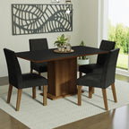 Juego de Comedor Keila Tablero Rectangular de Madera con 4 Sillas Oxford Madesa
