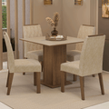 Juego de Comedor Cannes con 4 Sillas Marrón/Crema/Imperial