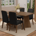 Juego de Comedor Évora con 4 Sillas Marrón/Oxford