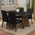 Juego de Comedor Évora con 4 Sillas Marrón/Negro/Oxford