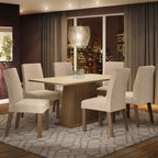 Juego de Comedor Luciana con 6 Sillas Marrón/Crema/Imperial