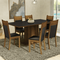 Juego de Comedor Augusta con 6 Sillas Negro/Marrón