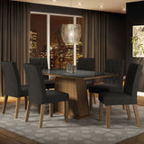 Juego de Comedor Stéfani 6 Sillas Oxford - Tablero de Madera y Cristal