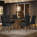 Juego de Comedor Luciana con 6 Sillas Oxford Marrón/Negro/Oxford