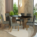 Juego de Comedor Madison con 6 Sillas Marrón/Negro/Plateado