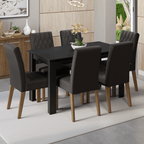 Juego de Comedor Madesa Allegro con 6 Sillas Marrón/Negro/Oxford