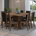 Juego de Comedor Marisa con 8 Sillas Marrón/Negro