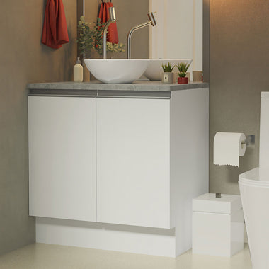 Mueble para Baños 80 cm 2 Puertas con Mesón Blanco Madesa