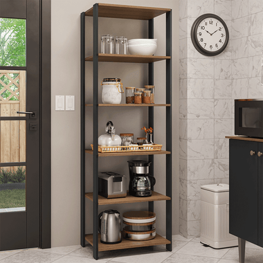 Armario Estante Organizador Multiuso Madesa con 5 Niveles 59 cm Marrón/Negro