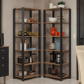 Armario Estante Organizador Multiuso de Esquina Madesa con 10 Niveles 118 cm Marrón/Negro