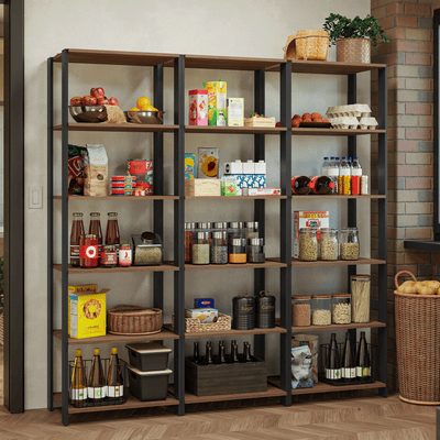 Estante Organizador Multiuso Madesa de 15 Repisas 177 cm Marrón/Negro