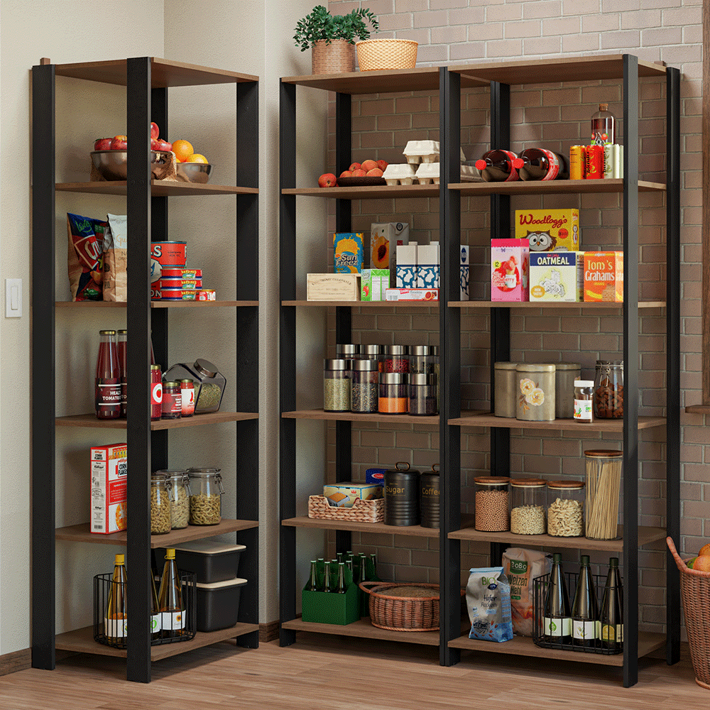 Estante Organizador Multiuso Madesa de 15 Repisas 177 cm Marrón/Negro