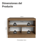 Mueble de Cocina Bajo Vik 1.20 m 2 Puertas con Encimera Marrón/Verde