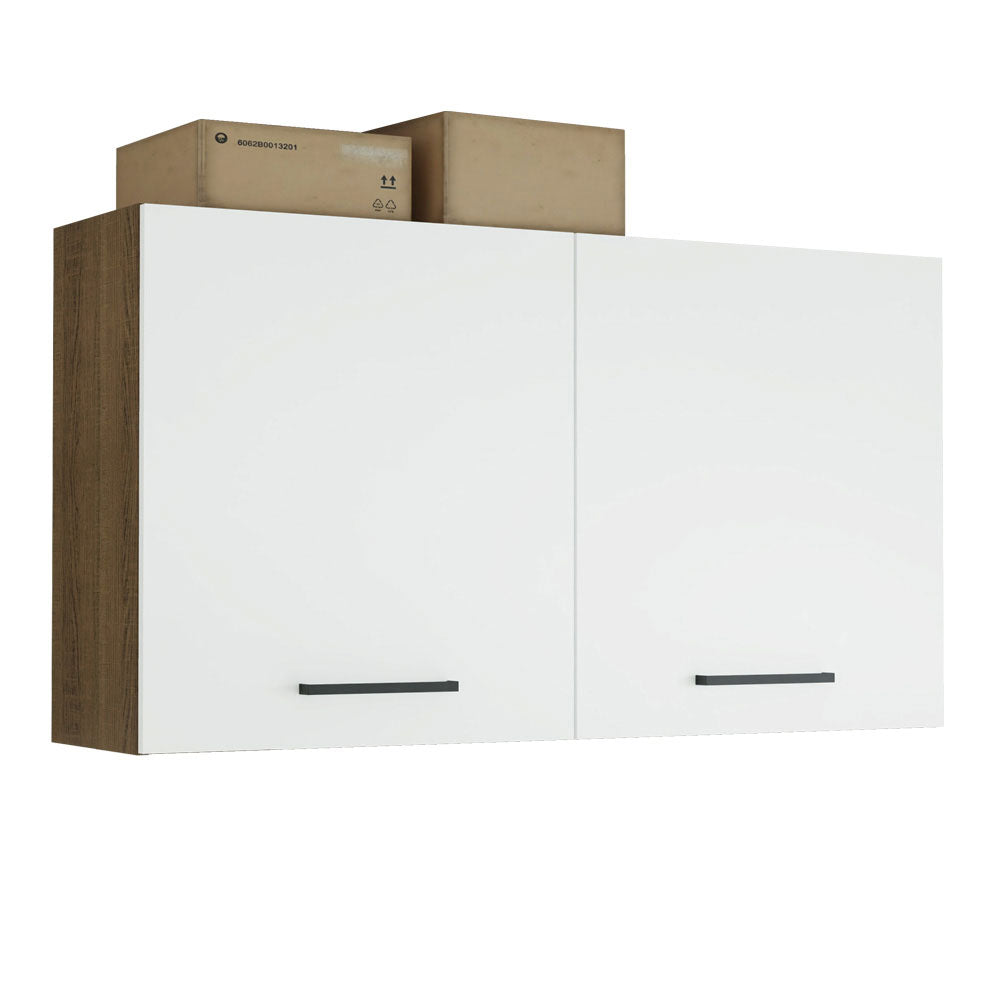 Gabinete Superior de Almacenamiento para Garaje 120 cm Multiuso Marrón/Blanco Madesa