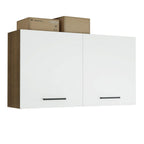 Gabinete Superior de Almacenamiento para Garaje 120 cm Multiuso Marrón/Blanco Madesa