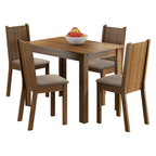 Juego de Comedor Rute Tablero Rectangular de Madera con 4 Sillas Marrón/Beige Madesa