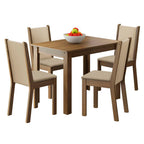 Juego de Comedor Cintia con 4 Sillas Marrón/Beige