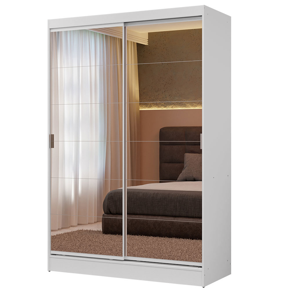 Clóset Luke 2 Puertas Corredizas con Espejos Blanco 183 cm x 119 cm x 54 cm