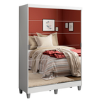 Clóset Luke con Patas 2 Puertas Corredizas con Espejos Blanco 192 cm x 120 cm x 53 cm