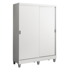 Clóset Luke con Patas 2 Puertas Corredizas 2 Cajones Blanco 192 cm x 120 cm x 53 cm