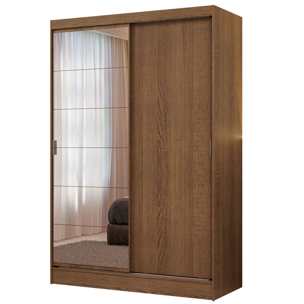 Clóset Luke 2 Puertas Corredizas 1 Espejo Marrón 183 cm x 119 cm x 54 cm