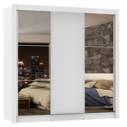 Clóset Monaco 3 Puertas Corredizas 2 Espejos Blanco 170 cm x 205 cm x 51 cm