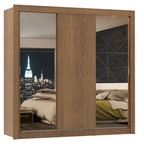 Clóset Monaco 3 Puertas Corredizas 2 Espejos Marrón 170 cm x 205 cm x 51 cm